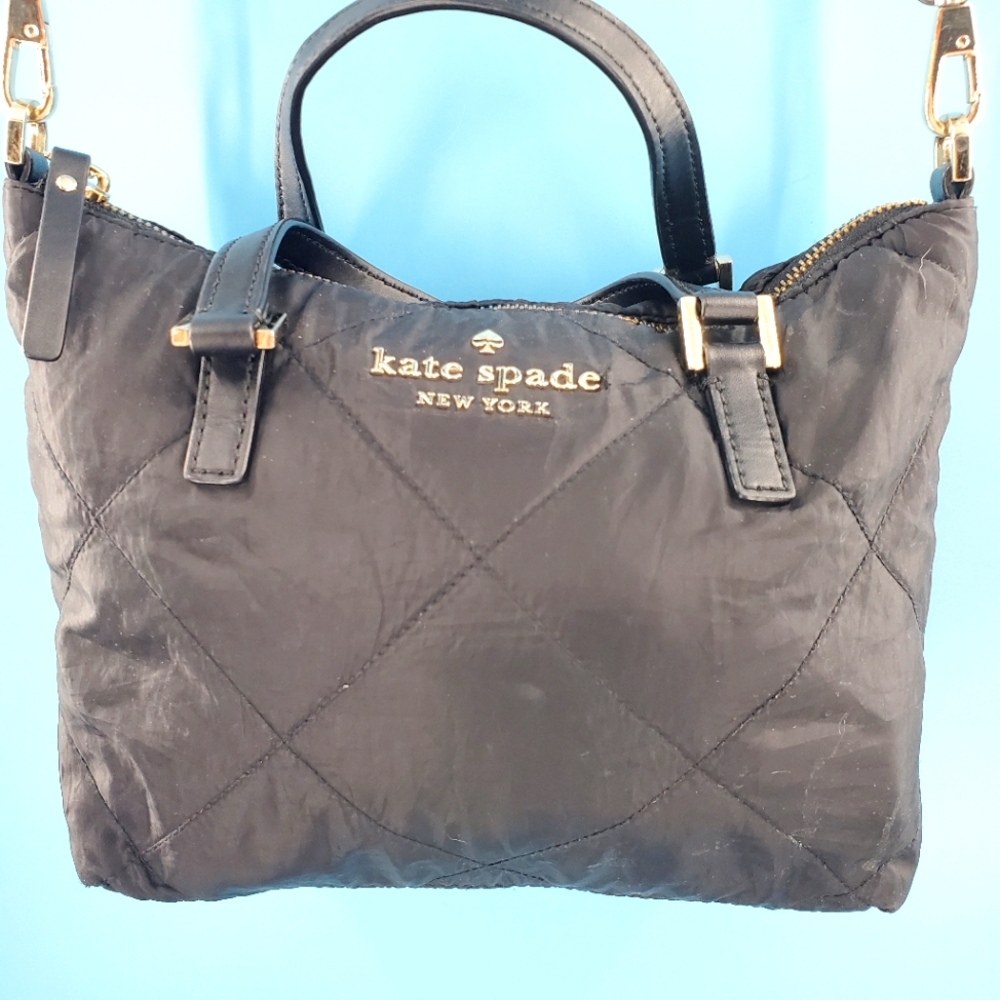 Kate Spade black quilted crossbody bag *flawed gem*